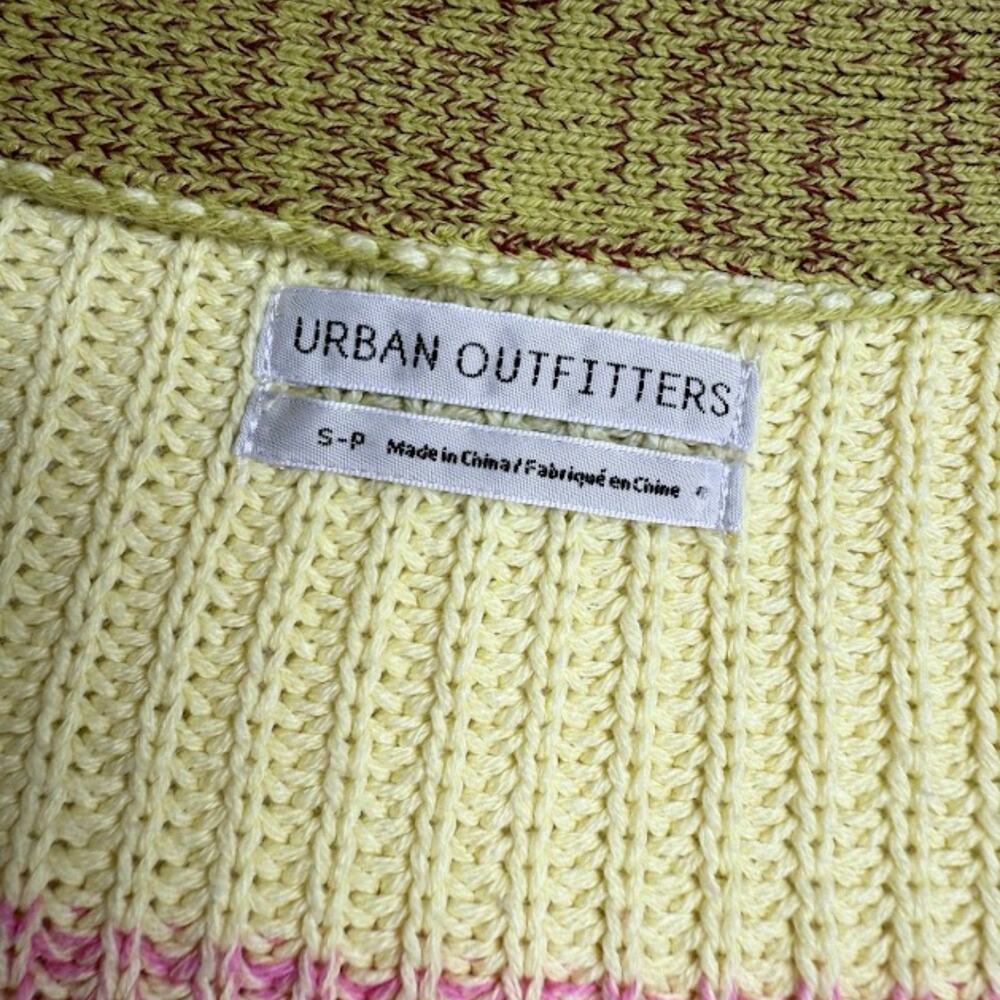 Urban Outfitters Turner Ribbed Cropped Striped Button-Down Retro Cardigan Small - Picture 4 of 8